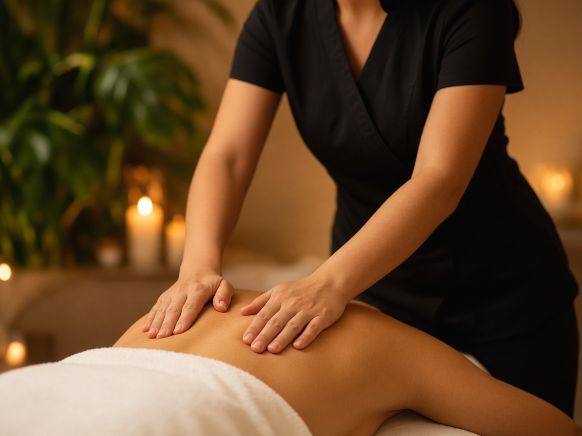 Deep tissue massage therapy at Zuxa Beauty Spa for muscle relaxation.