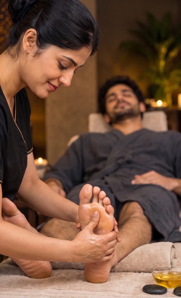 Foot Massage at Zuxa Beauty Spa Banjara Hills Hyderabad